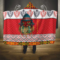 Personalized Romania Christmas Hooded Blanket Romanian Folk Mask - Wonder Print Shop