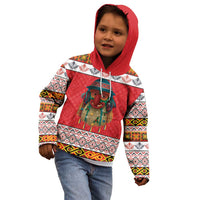 Personalized Romania Christmas Kid Hoodie Romanian Folk Mask - Wonder Print Shop