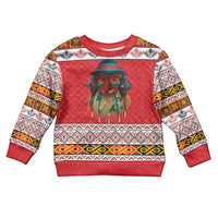 Personalized Romania Christmas Kid Ugly Christmas Sweater Romanian Folk Mask - Wonder Print Shop