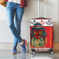 Personalized Romania Christmas Luggage Cover Romanian Folk Mask - Wonder Print Shop