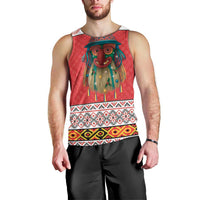 Personalized Romania Christmas Men Tank Top Romanian Folk Mask - Wonder Print Shop