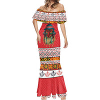 Personalized Romania Christmas Mermaid Dress Romanian Folk Mask - Wonder Print Shop