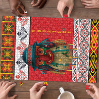 Personalized Romania Christmas Puzzle Romanian Folk Mask - Wonder Print Shop