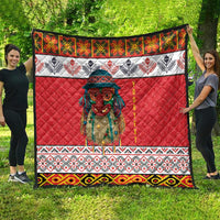 Personalized Romania Christmas Quilt Romanian Folk Mask - Wonder Print Shop
