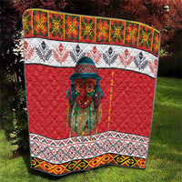 Personalized Romania Christmas Quilt Romanian Folk Mask - Wonder Print Shop