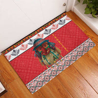 Personalized Romania Christmas Rubber Doormat Romanian Folk Mask - Wonder Print Shop