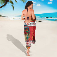 Personalized Romania Christmas Sarong Romanian Folk Mask - Wonder Print Shop