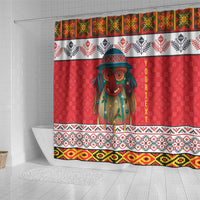 Personalized Romania Christmas Shower Curtain Romanian Folk Mask - Wonder Print Shop