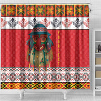 Personalized Romania Christmas Shower Curtain Romanian Folk Mask - Wonder Print Shop