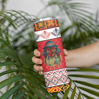 Personalized Romania Christmas Skinny Tumbler Romanian Folk Mask - Wonder Print Shop