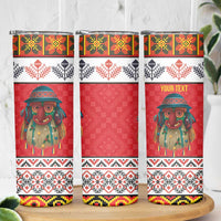 Personalized Romania Christmas Skinny Tumbler Romanian Folk Mask - Wonder Print Shop