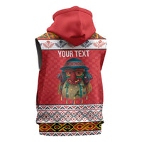 Personalized Romania Christmas Sleeveless Zip Hoodie Romanian Folk Mask - Wonder Print Shop