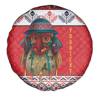 Personalized Romania Christmas Spare Tire Cover Romanian Folk Mask - Wonder Print Shop