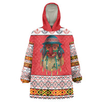 Personalized Romania Christmas Wearable Blanket Hoodie Romanian Folk Mask - Wonder Print Shop