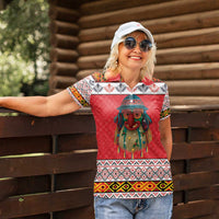 Personalized Romania Christmas Women Polo Shirt Romanian Folk Mask - Wonder Print Shop