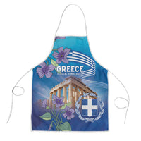 Greece Athens Apron Viola Odorata with Emblem Design - Wonder Print Shop