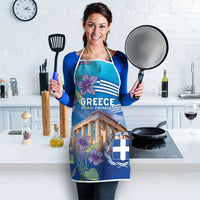 Greece Athens Apron Viola Odorata with Emblem Design - Wonder Print Shop