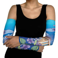 Greece Athens Arm Sleeves Viola Odorata with Emblem Design - Wonder Print Shop