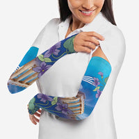 Greece Athens Arm Sleeves Viola Odorata with Emblem Design - Wonder Print Shop