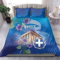 Greece Athens Bedding Set Viola Odorata with Emblem Design - Wonder Print Shop