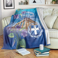 Greece Athens Blanket Viola Odorata with Emblem Design - Wonder Print Shop