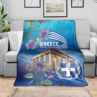 Greece Athens Blanket Viola Odorata with Emblem Design - Wonder Print Shop