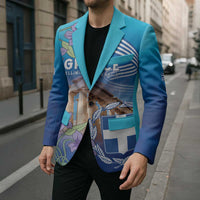 Greece Athens Blazer Viola Odorata with Emblem Design - Wonder Print Shop