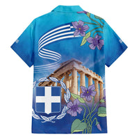 Greece Athens Family Matching Off Shoulder Maxi Dress and Hawaiian Shirt Viola Odorata with Emblem Design - Wonder Print Shop