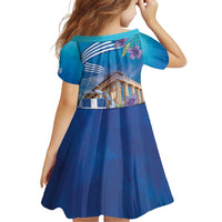 Greece Athens Family Matching Off Shoulder Short Dress and Hawaiian Shirt Viola Odorata with Emblem Design - Wonder Print Shop