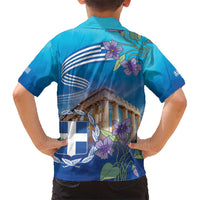 Greece Athens Hawaiian Shirt Viola Odorata with Emblem Design - Wonder Print Shop