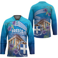 Greece Athens Hockey Jersey Viola Odorata with Emblem Design - Wonder Print Shop
