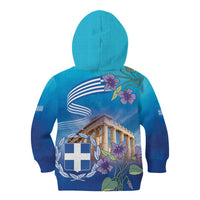 Greece Athens Kid Hoodie Viola Odorata with Emblem Design - Wonder Print Shop