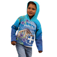 Greece Athens Kid Hoodie Viola Odorata with Emblem Design - Wonder Print Shop