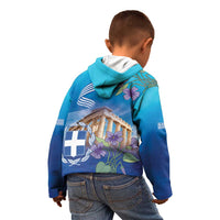 Greece Athens Kid Hoodie Viola Odorata with Emblem Design - Wonder Print Shop