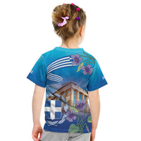 Greece Athens Kid T Shirt Viola Odorata with Emblem Design - Wonder Print Shop