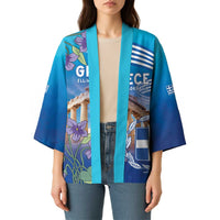 Greece Athens Kimono Viola Odorata with Emblem Design - Wonder Print Shop