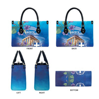 Greece Athens Leather Bag Viola Odorata with Emblem Design - Wonder Print Shop