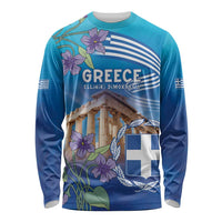 Greece Athens Long Sleeve Shirt Viola Odorata with Emblem Design - Wonder Print Shop