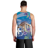 Greece Athens Men Tank Top Viola Odorata with Emblem Design - Wonder Print Shop
