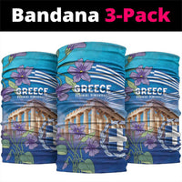 Greece Athens Neck Gaiter Viola Odorata with Emblem Design - Wonder Print Shop