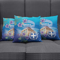 Greece Athens Pillow Cover Viola Odorata with Emblem Design - Wonder Print Shop