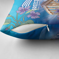 Greece Athens Pillow Cover Viola Odorata with Emblem Design - Wonder Print Shop