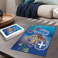 Greece Athens Puzzle Viola Odorata with Emblem Design - Wonder Print Shop