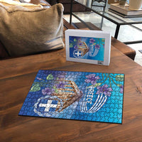 Greece Athens Puzzle Viola Odorata with Emblem Design - Wonder Print Shop