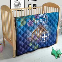 Greece Athens Quilt Viola Odorata with Emblem Design - Wonder Print Shop