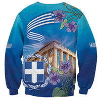 Greece Athens Sweatshirt Viola Odorata with Emblem Design - Wonder Print Shop