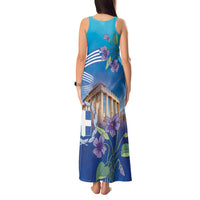 Greece Athens Tank Maxi Dress Viola Odorata with Emblem Design - Wonder Print Shop