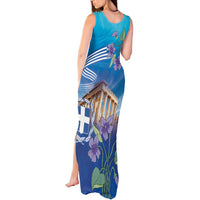 Greece Athens Tank Maxi Dress Viola Odorata with Emblem Design - Wonder Print Shop