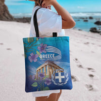 Greece Athens Tote Bag Viola Odorata with Emblem Design - Wonder Print Shop