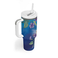 Greece Athens Tumbler With Handle Viola Odorata with Emblem Design - Wonder Print Shop